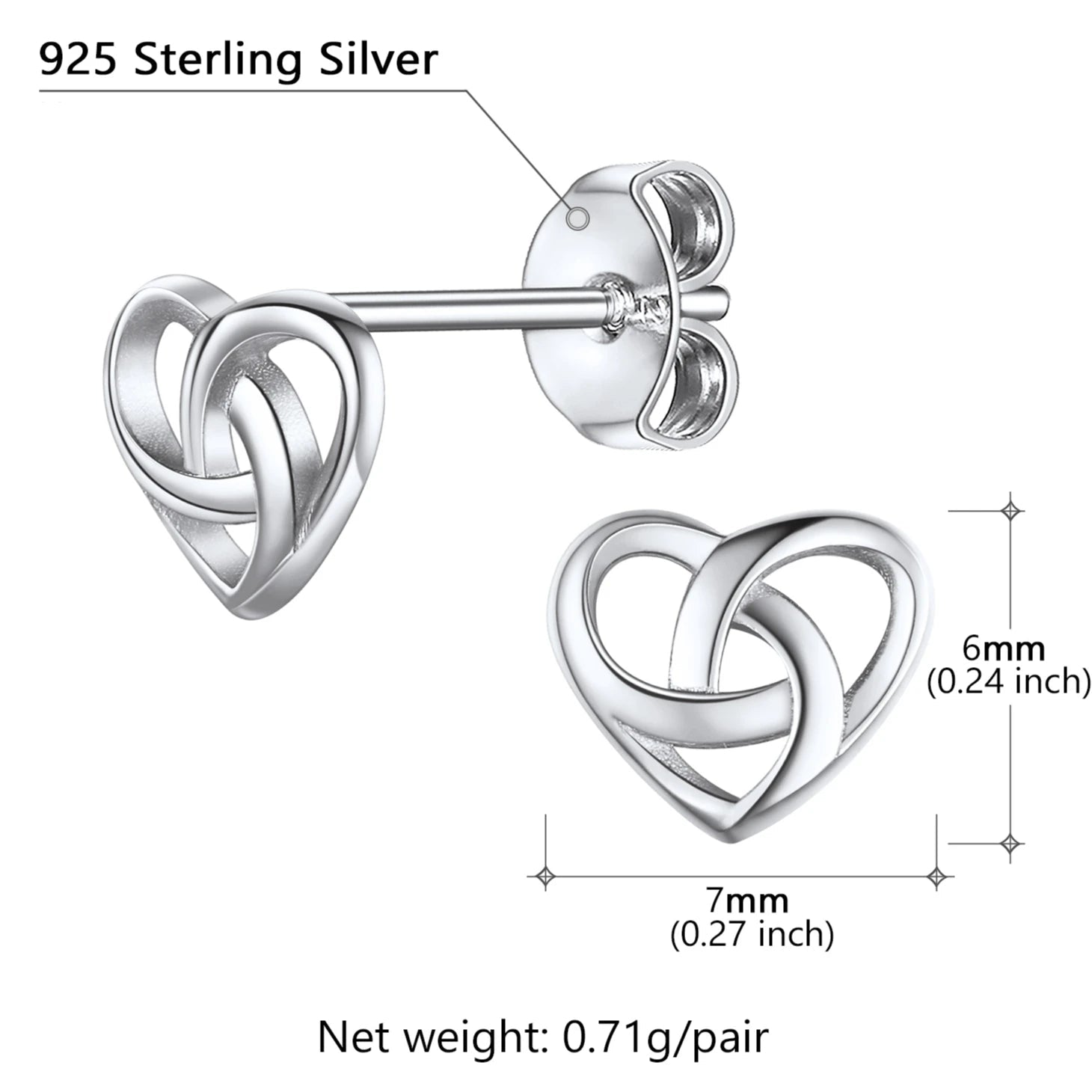 Celtic Knot Triquetra 925 Sterling Silver Earrings