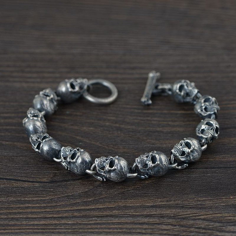 Domains of Hel Skull Bracelet in 925 Sterling Silver