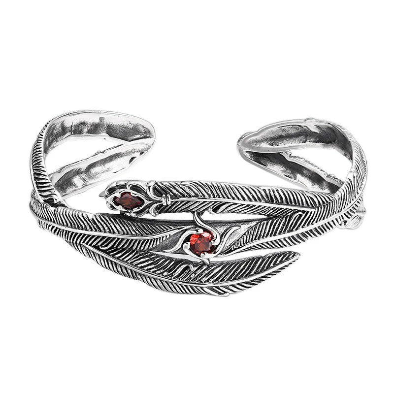 Feathers of Freyja’s Falcon 925 Sterling Silver Bracelet