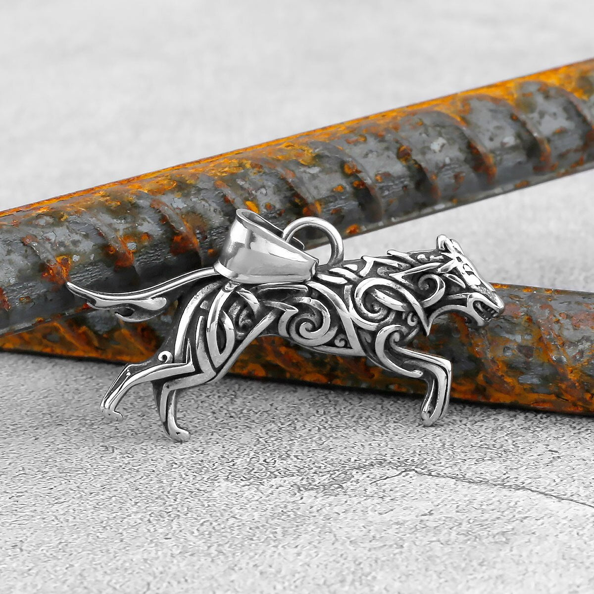 Fenrir Wolf of Ragnarok 925 Silver Pendant