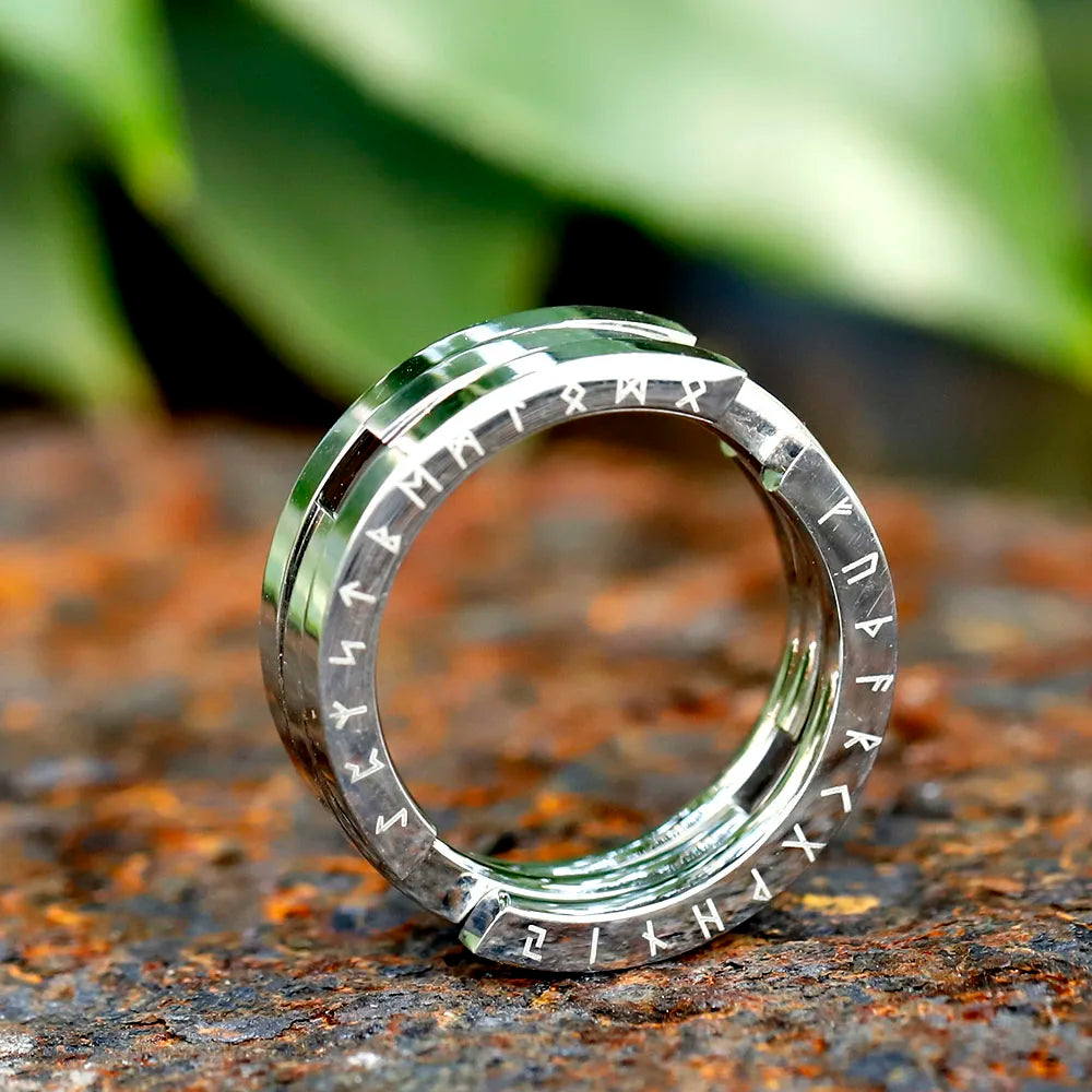 Fidget Viking Rune Ring Stainless Steel Ring