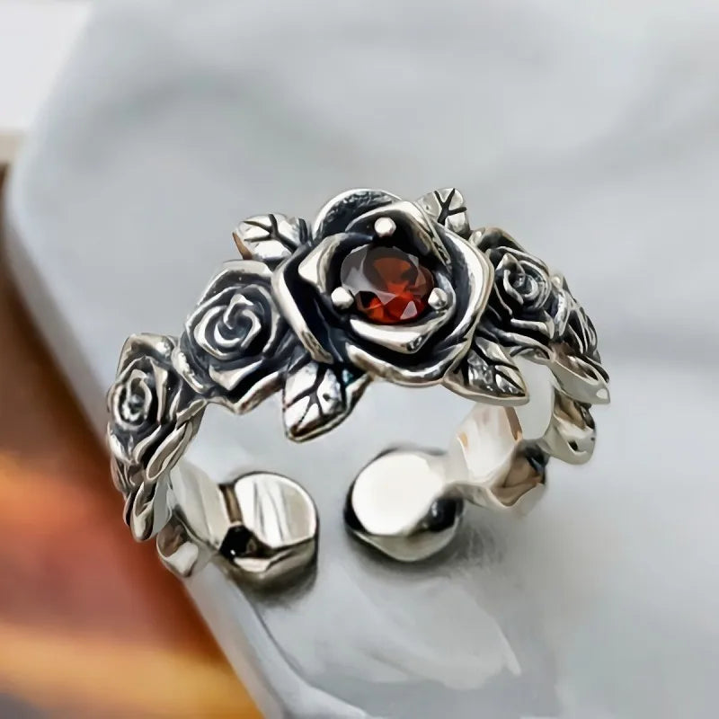 Flowers From The Garden of Freyja 925 Sterling Silver Ring and Bracelet