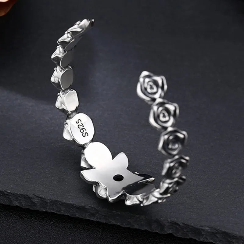 Flowers From The Garden of Freyja 925 Sterling Silver Ring and Bracelet