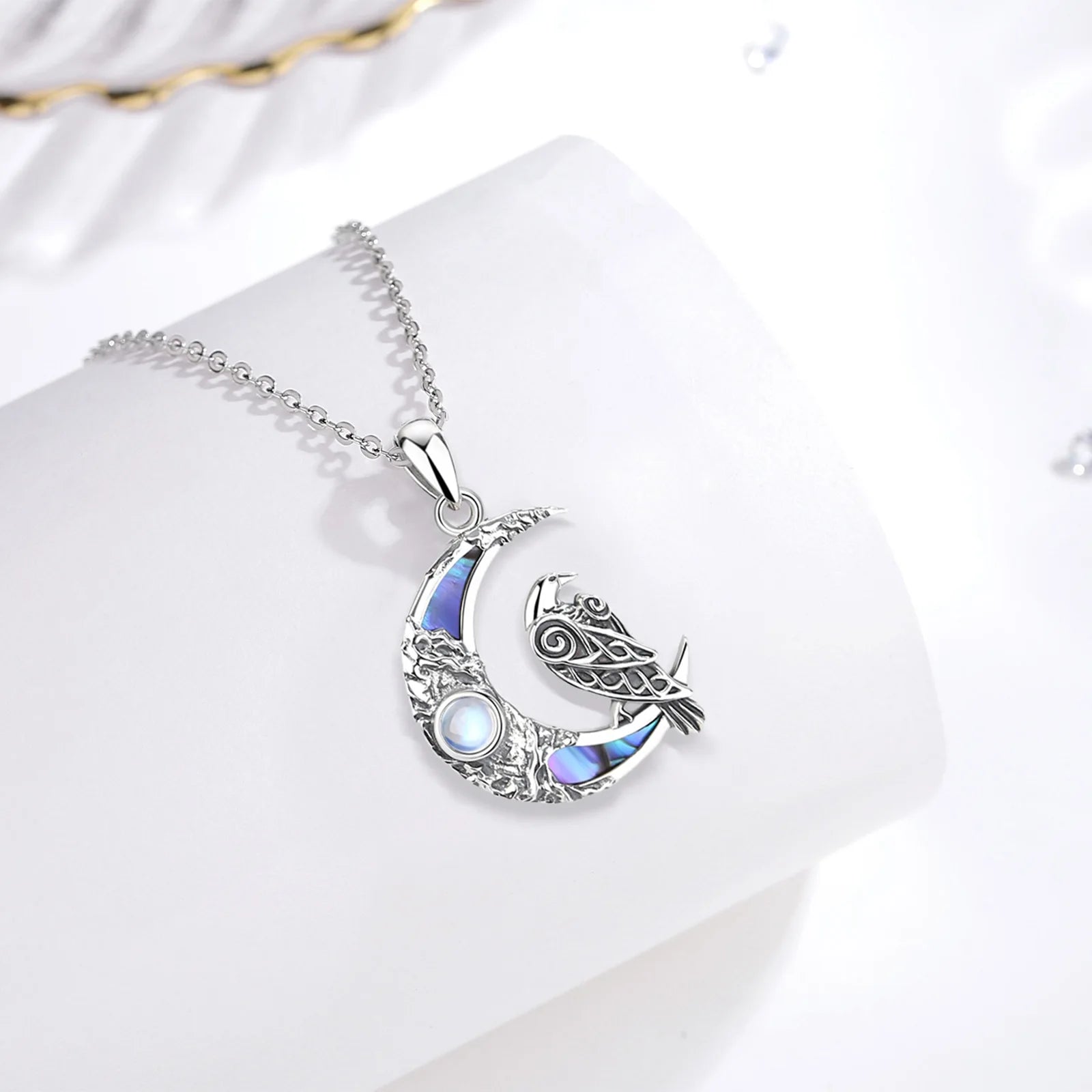 Flying Raven 925 Sterling Silver Necklace