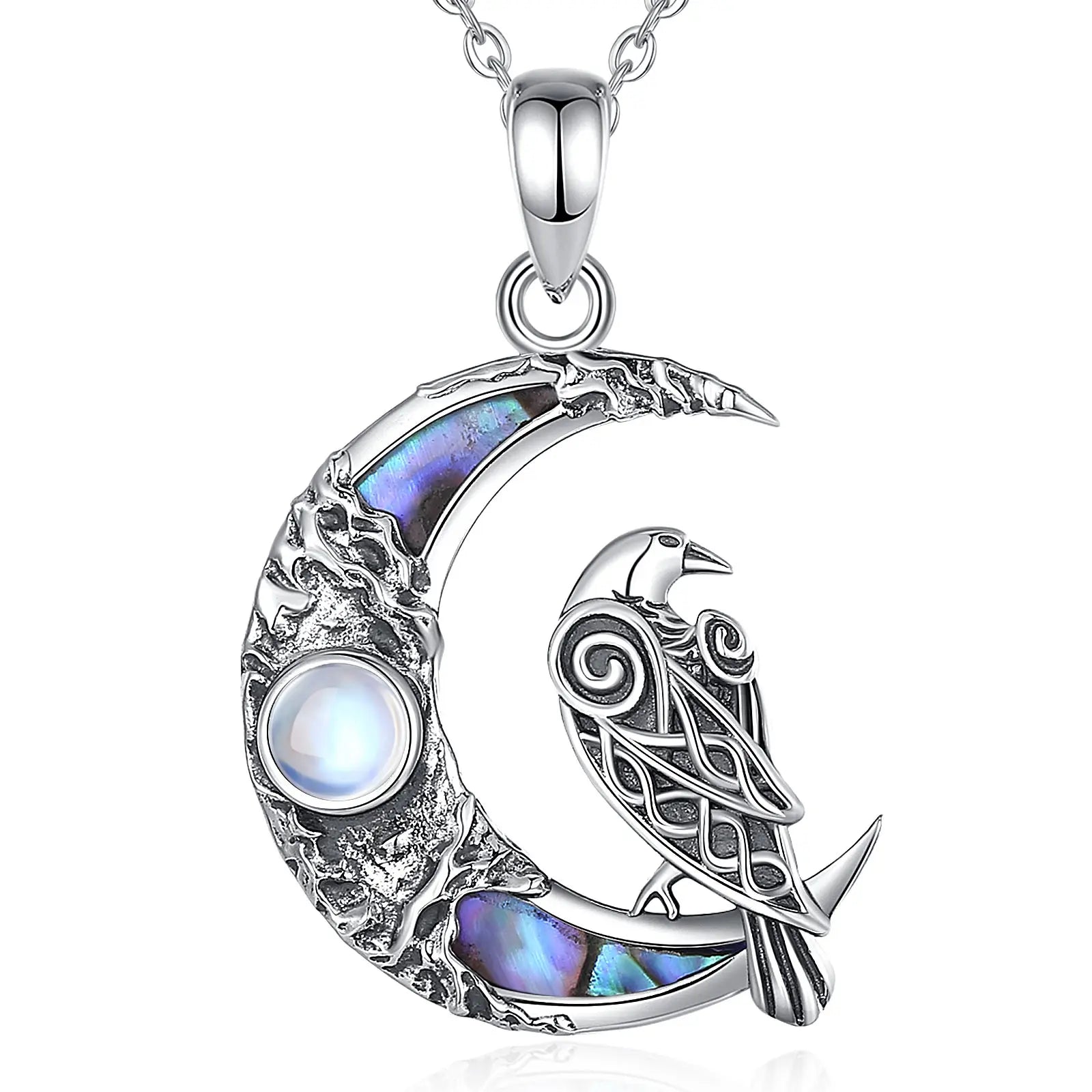 Flying Raven 925 Sterling Silver Necklace