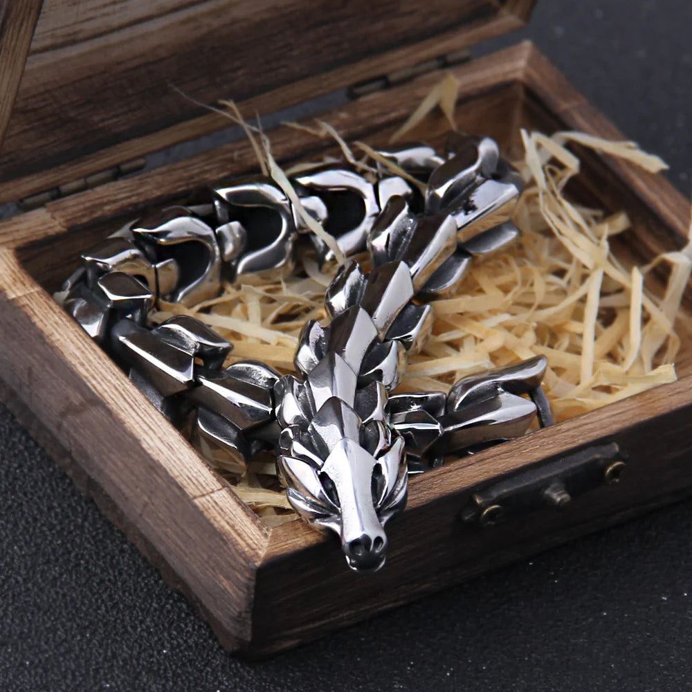 Jormungandr, the Midgard Serpent - Stainless Steel Bracelet