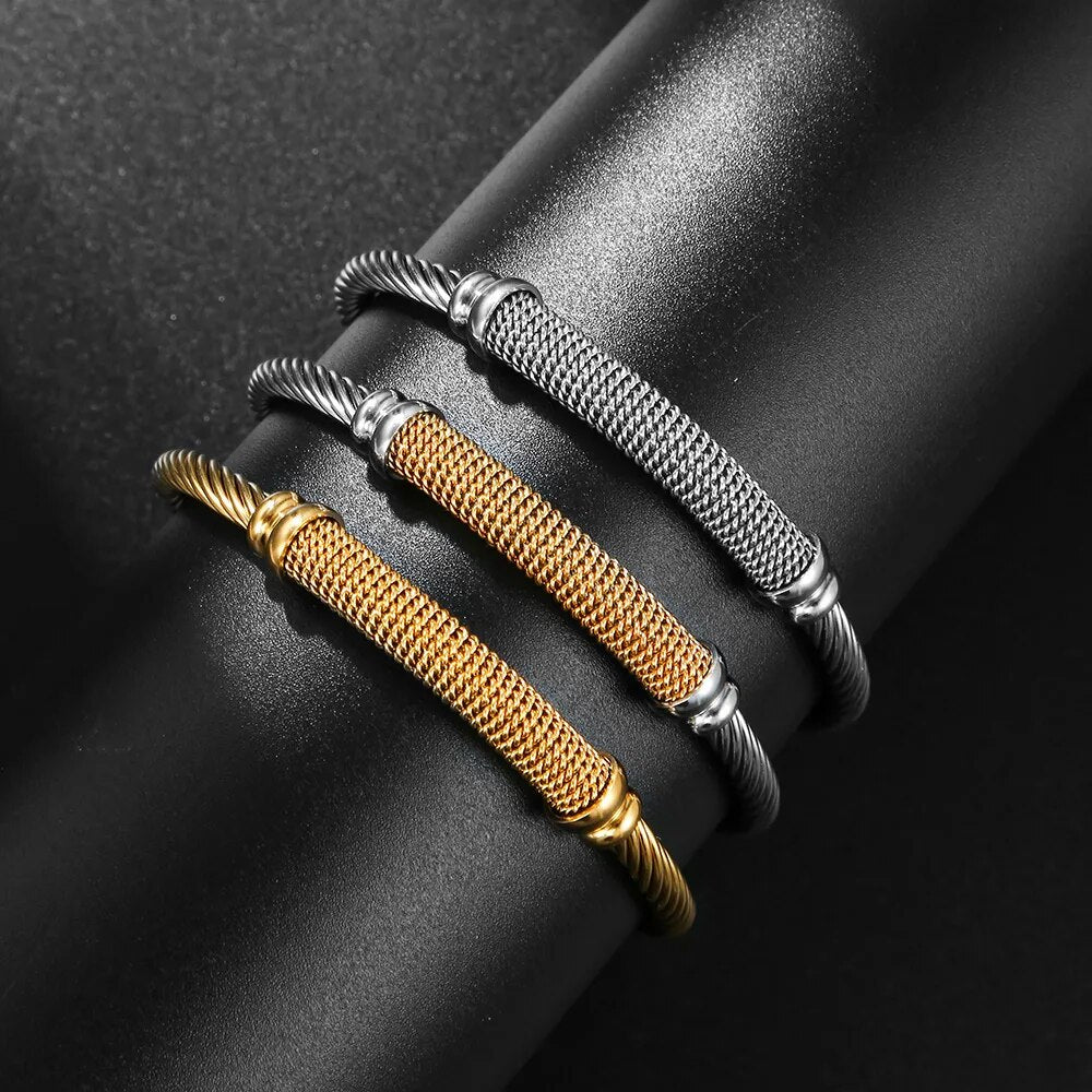 Ropes on a Longship Titanium Steel Bracelet