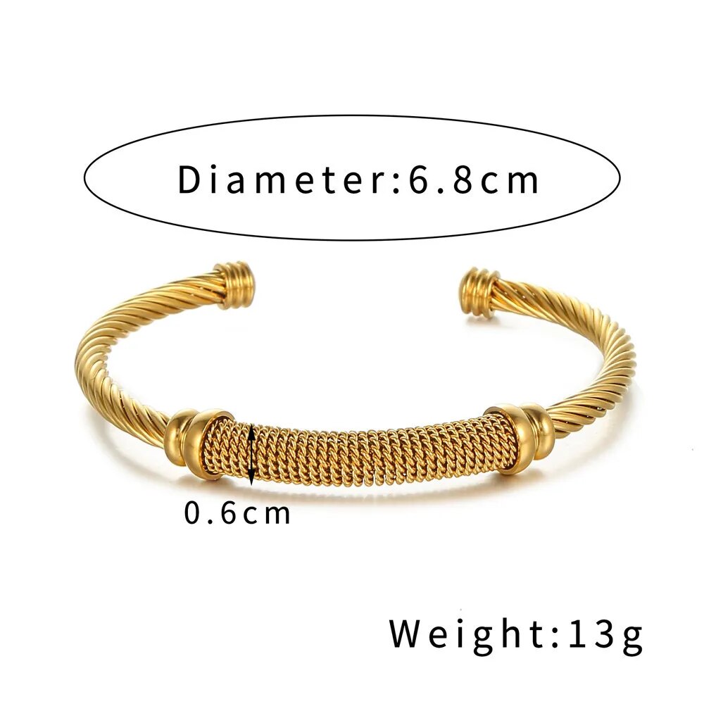 Ropes on a Longship Titanium Steel Bracelet
