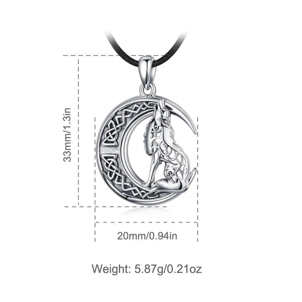 Fenrir Wolf Norse Knot 925 Silver Pendant