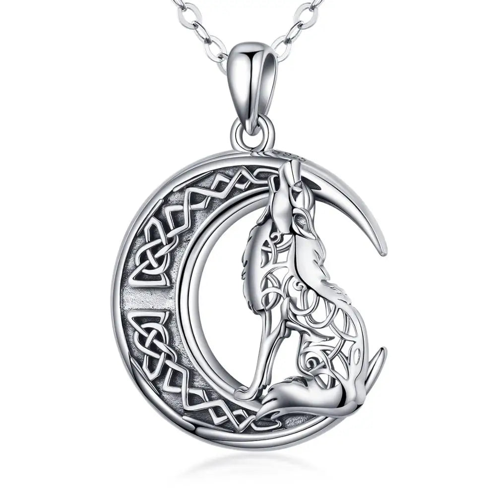 Fenrir Wolf Norse Knot 925 Silver Pendant