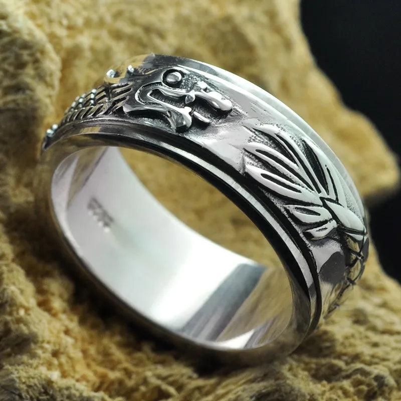 Jörmungandr 925 Sterling Silver Rotatable Ring