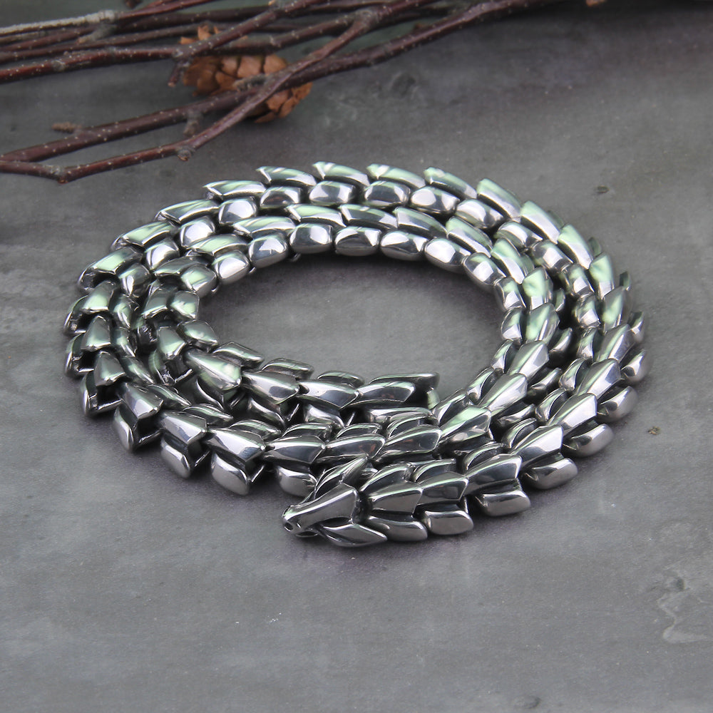 Jormungandr the Midgard Serpent Stainless Steel Necklace