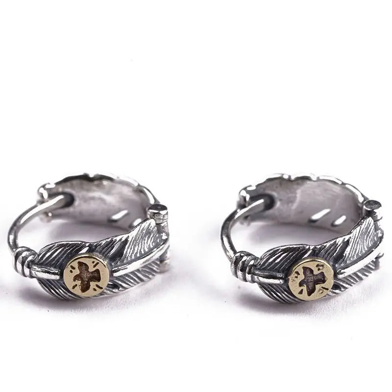 Hugin and Munin Feathers 925 Sterling Silver Earrings