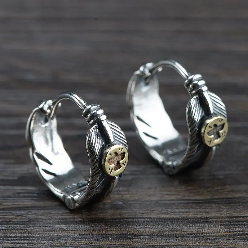 Hugin and Munin Feathers 925 Sterling Silver Earrings