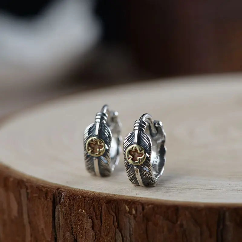 Hugin and Munin Feathers 925 Sterling Silver Earrings