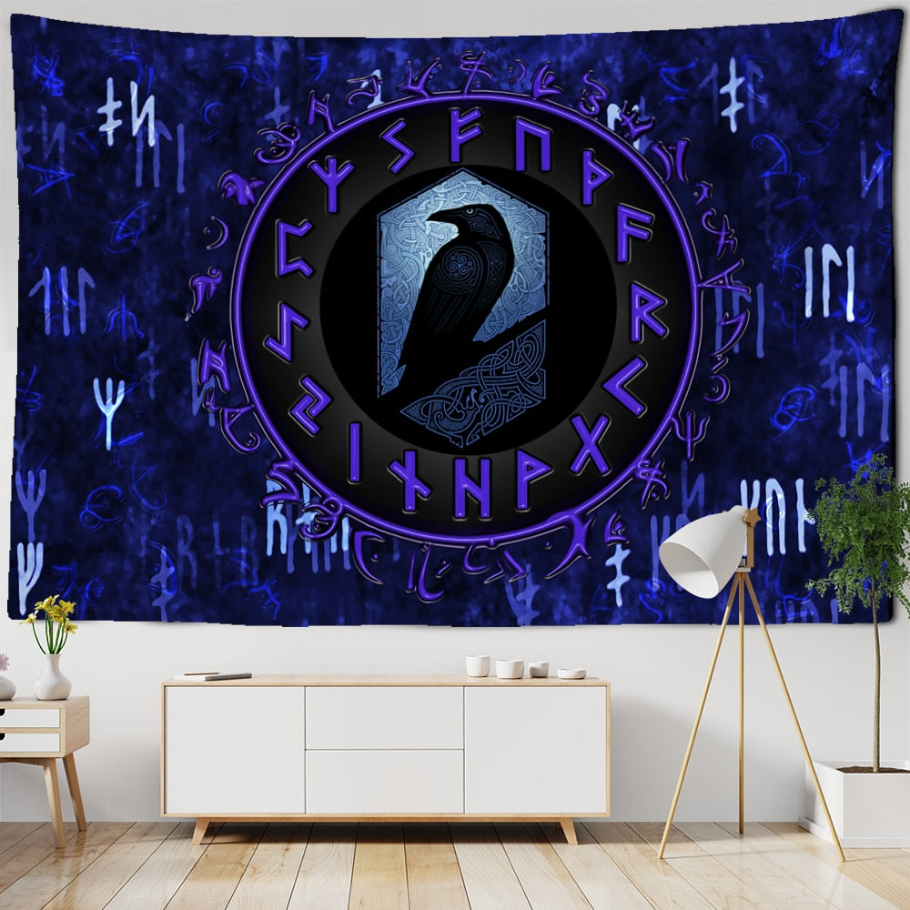 Odin Ravens Viking Wall Hanging Tapestries
