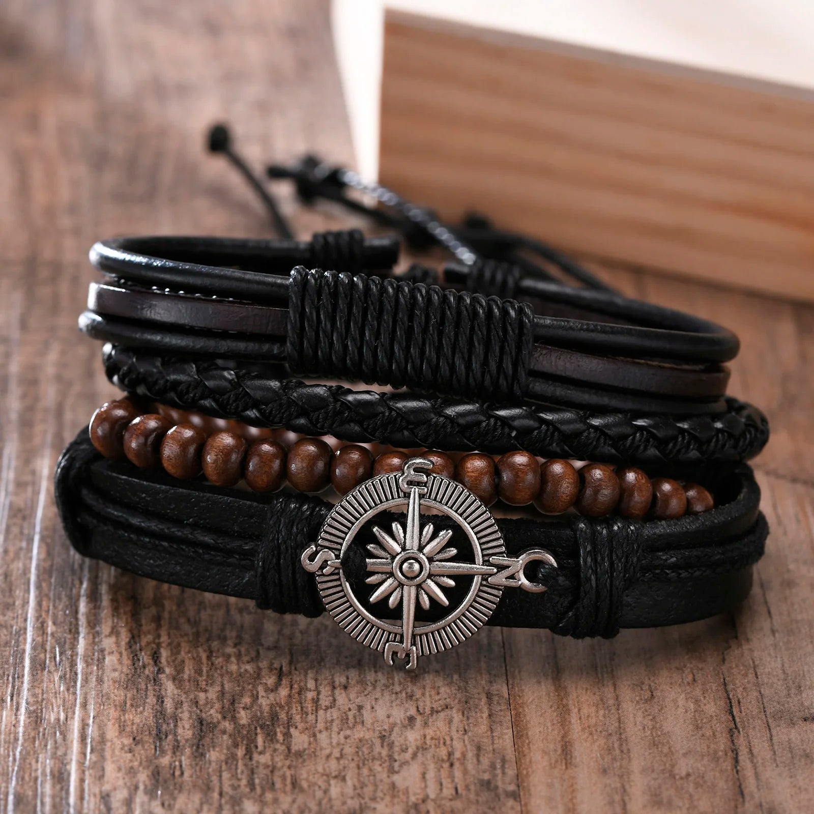Yggdrasil Braided Wrap Leather Bracelet