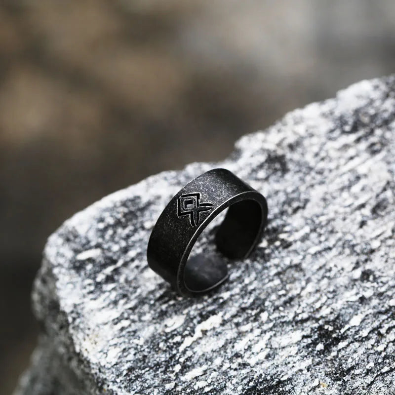 Dark Runes 8mm Adjustable Ring
