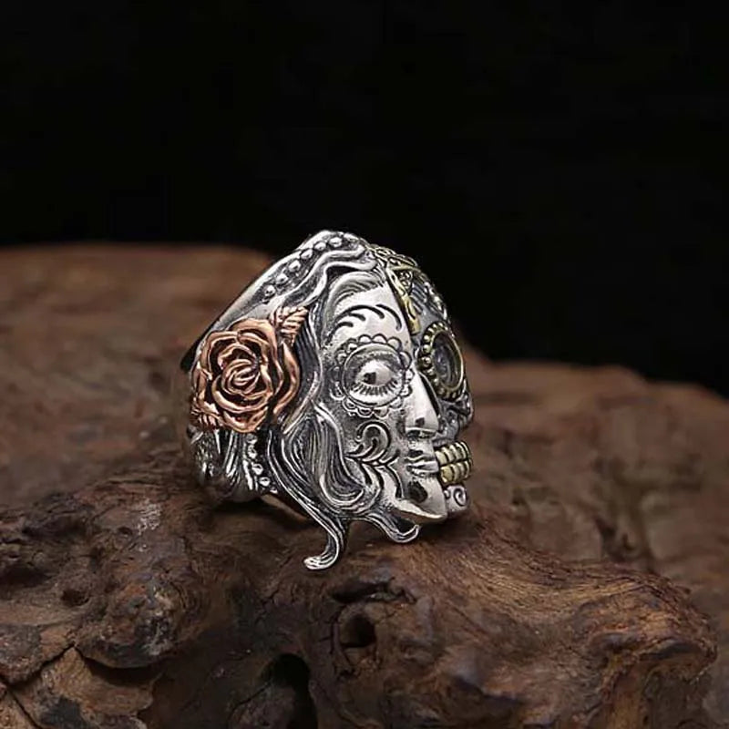 Hel's Face 925 Sterling Silver Ring