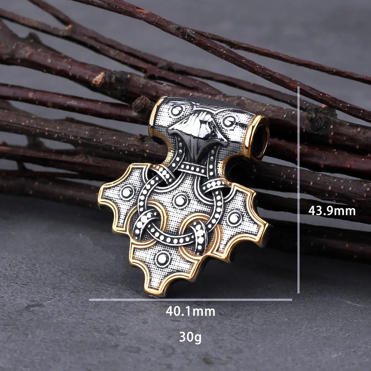 Mjolnir Hammer of Thor Hiddensee Treasure Replica Steel Necklace