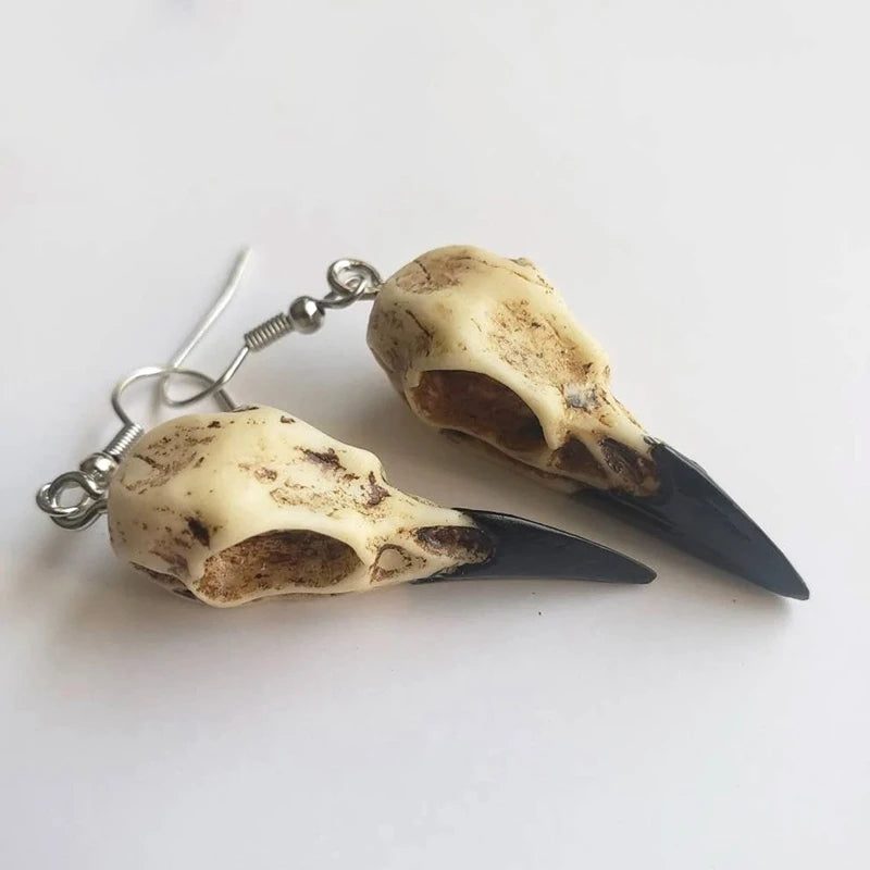 Raven skull earrings discount