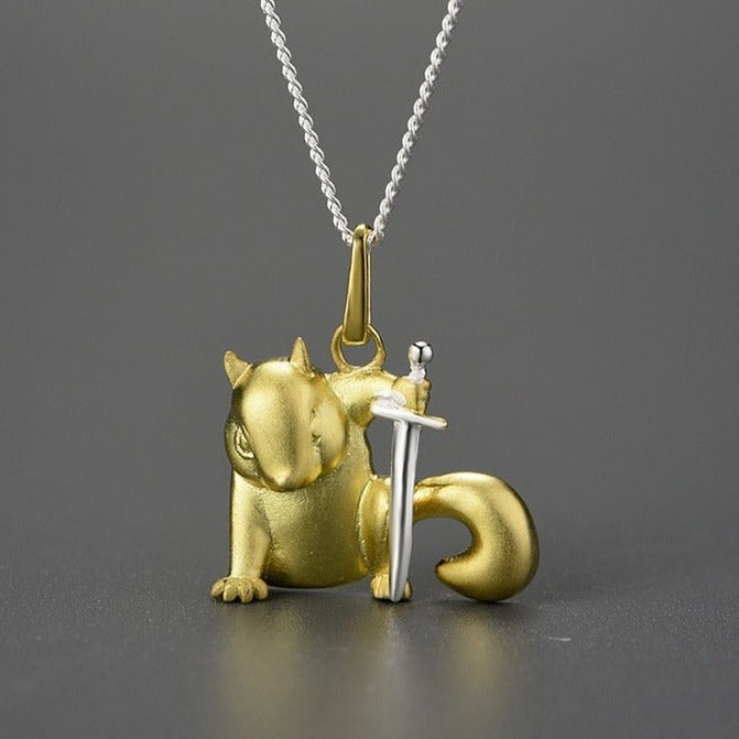 Ratatoskr, the Squirrel in Yggdrasil 925 Sterling Silver Necklace