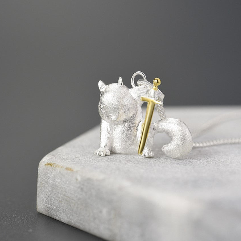Ratatoskr, the Squirrel in Yggdrasil 925 Sterling Silver Necklace