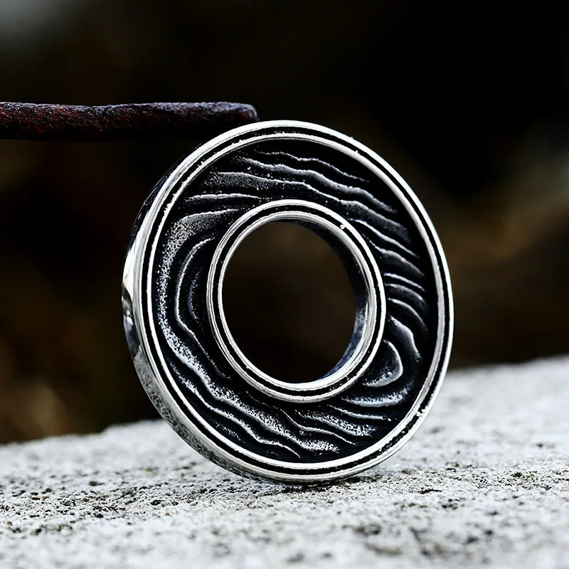 Norse Runes Wheel Stainless Steel Necklace