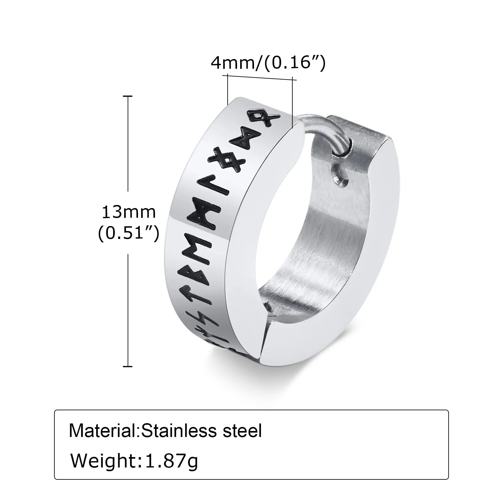 The Runes Stainless Steel Earrings
