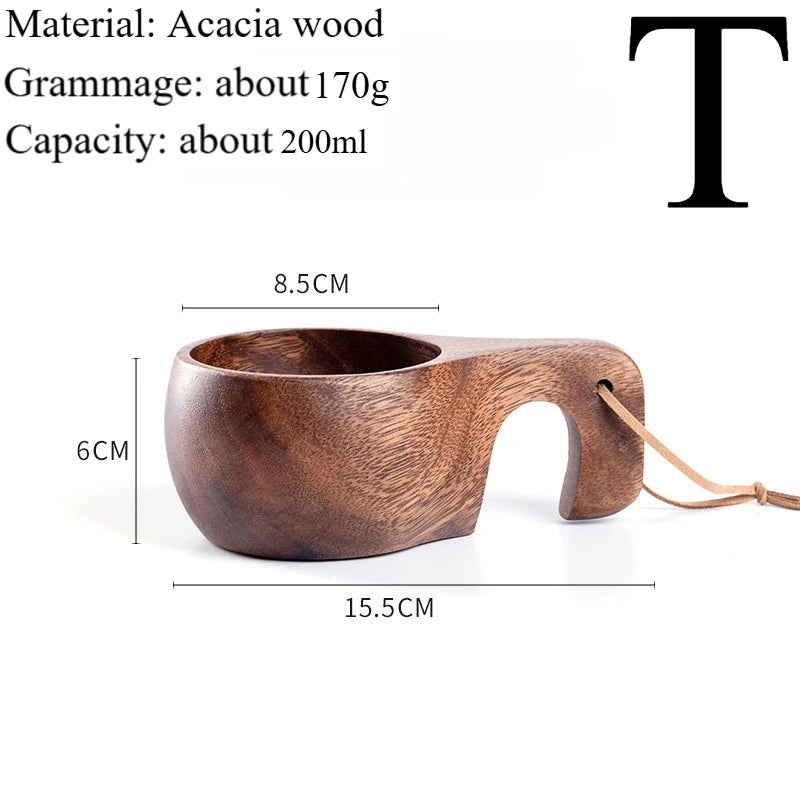 Traditional Norse Wood Carved Mug
