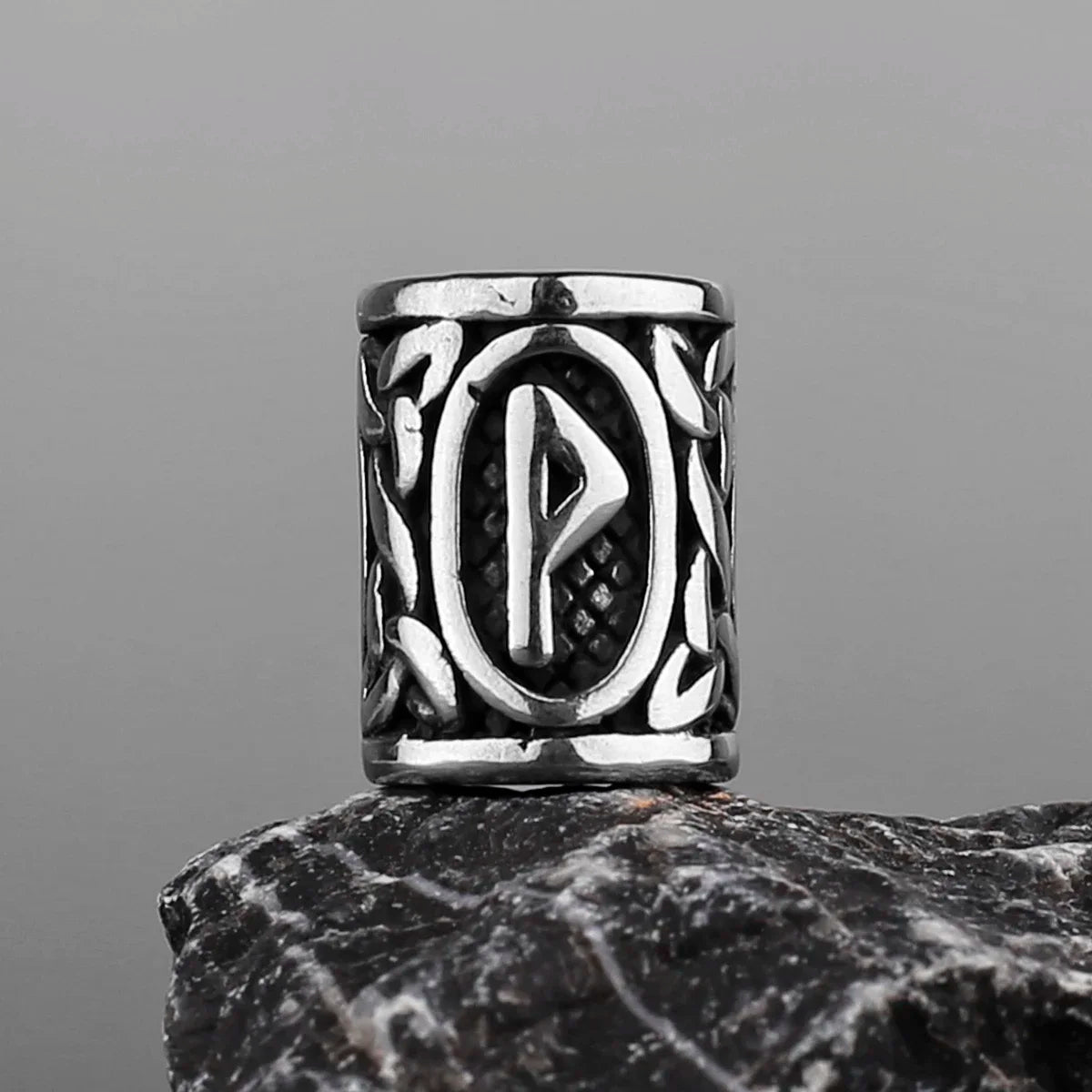 Stainless Steel Runes Beard Rings