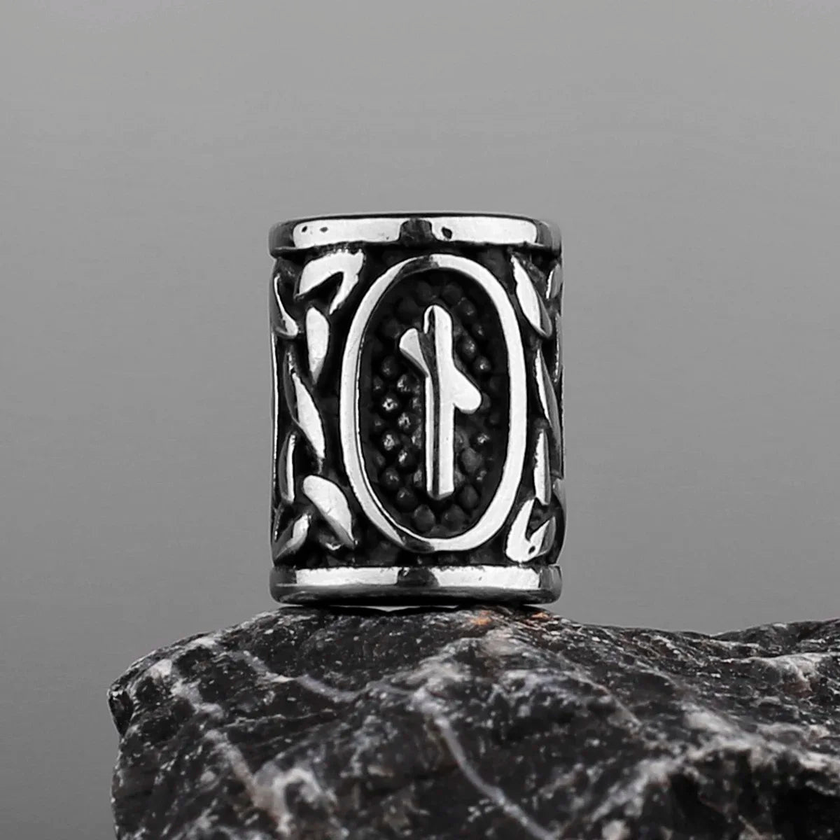 Stainless Steel Runes Beard Rings