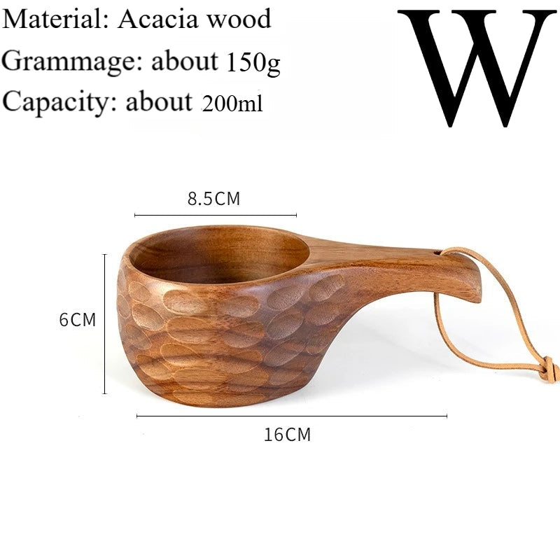 Traditional Norse Wood Carved Mug