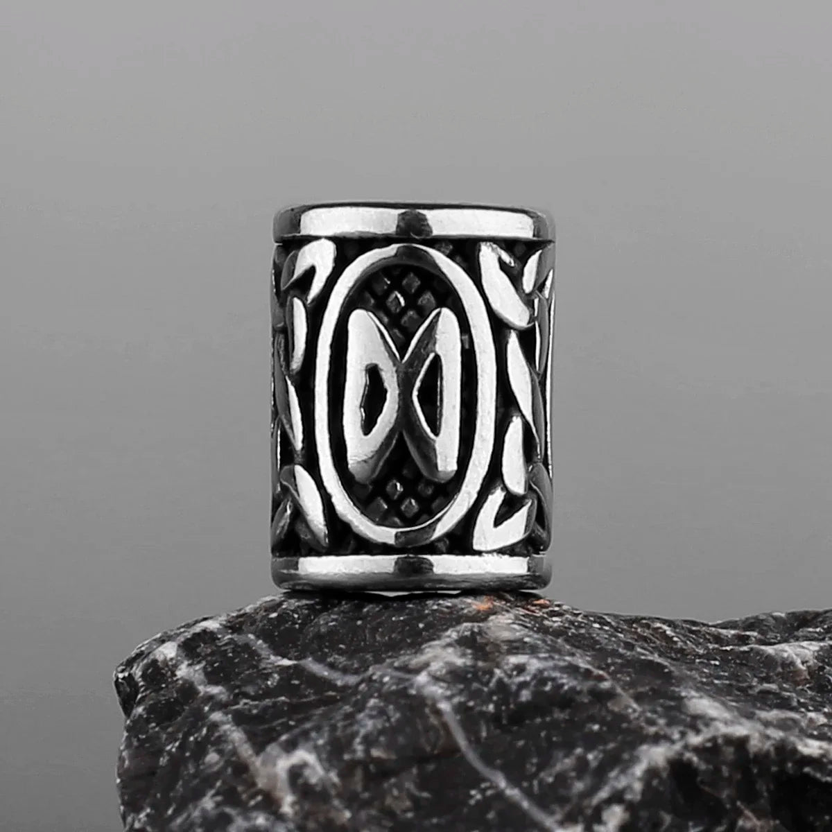 Stainless Steel Runes Beard Rings