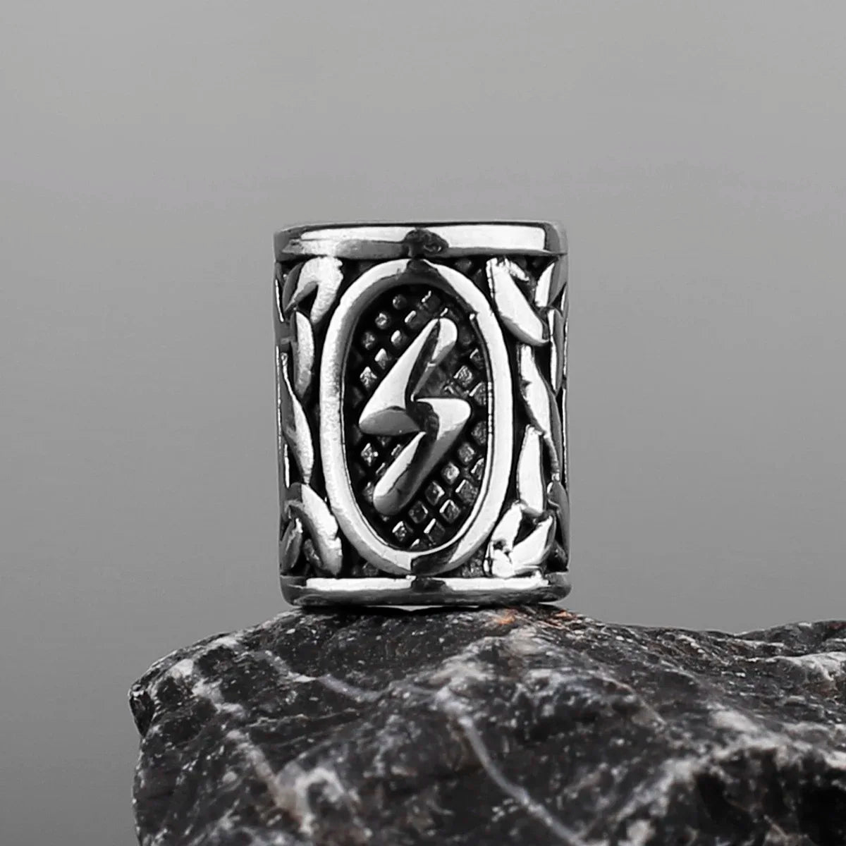 Stainless Steel Runes Beard Rings