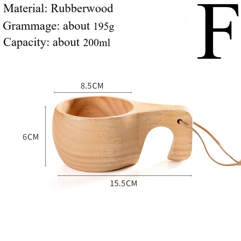 Traditional Norse Wood Carved Mug