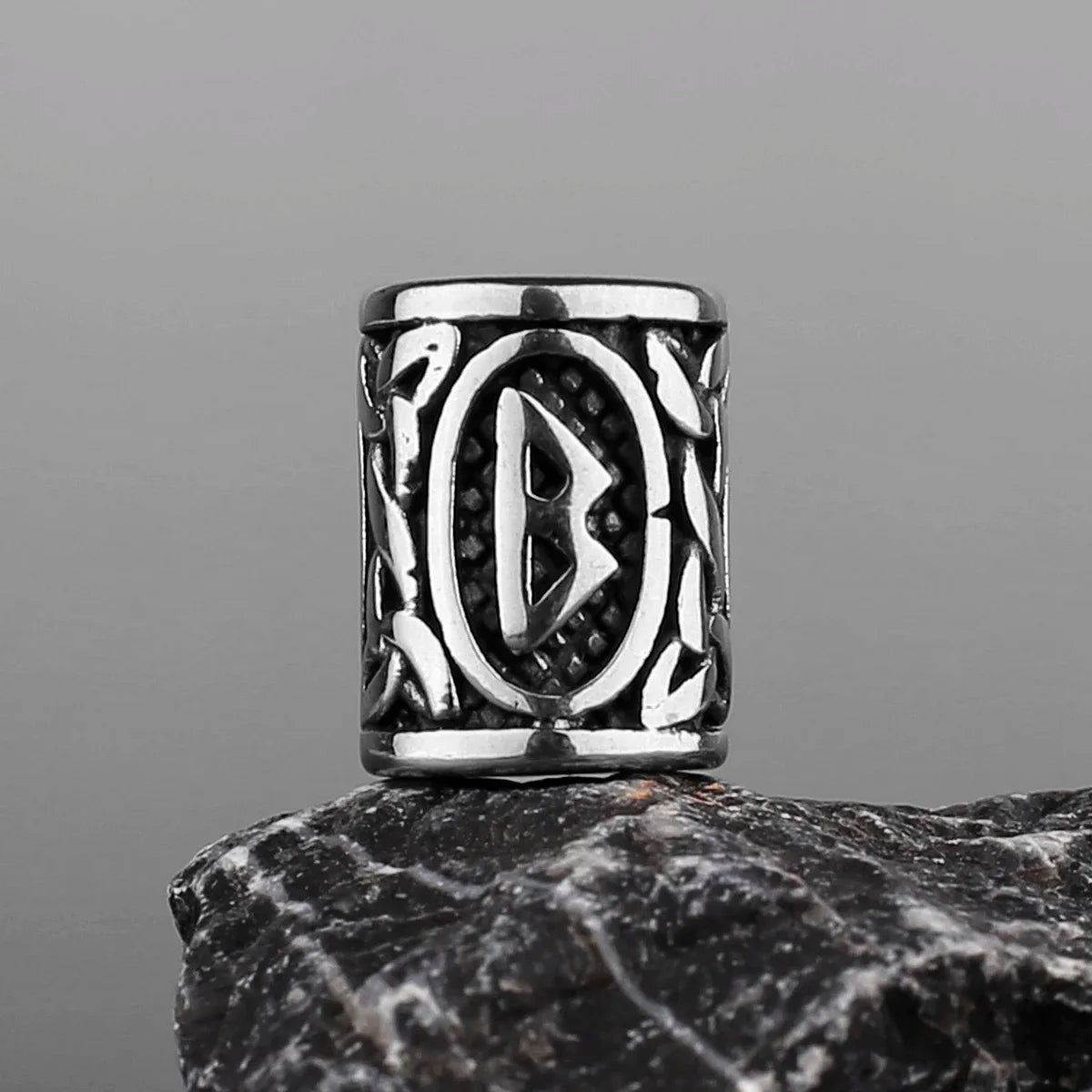 Stainless Steel Runes Beard Rings