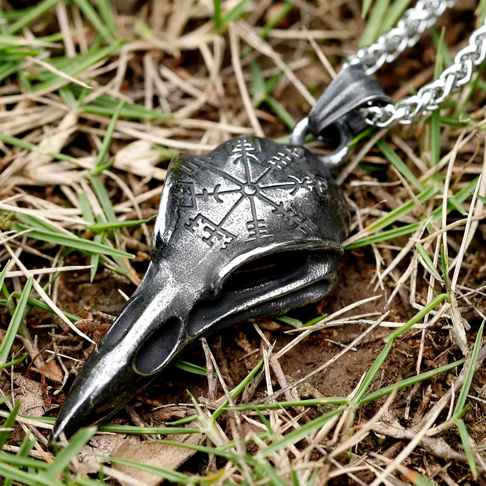 Odin's Raven Skull Stainless Steel Necklace – TheWarriorLodge