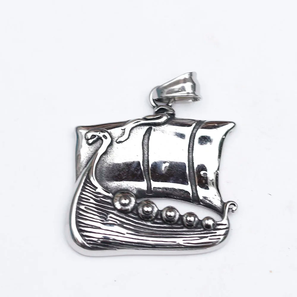 Drakar Viking Warship Stainless Steel Pendant