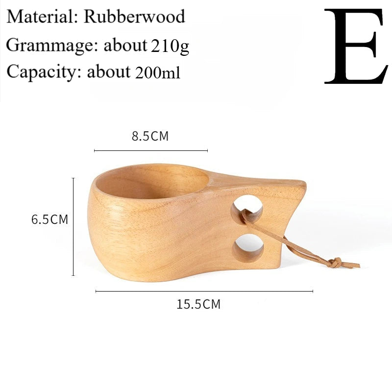 Traditional Norse Wood Carved Mug