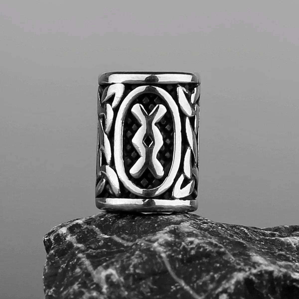 Stainless Steel Runes Beard Rings