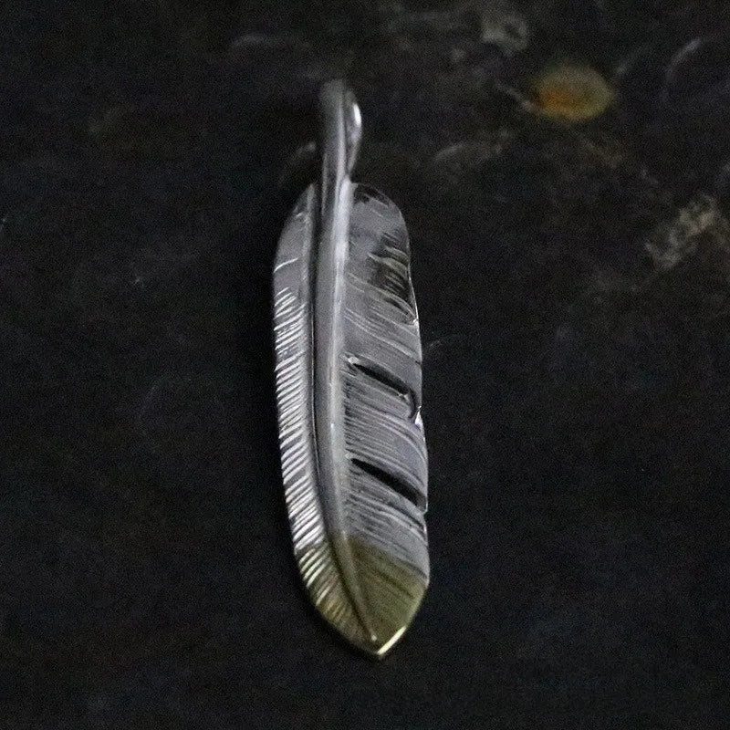 Norse Hawk Feather 925 Sterling Silver Pendant