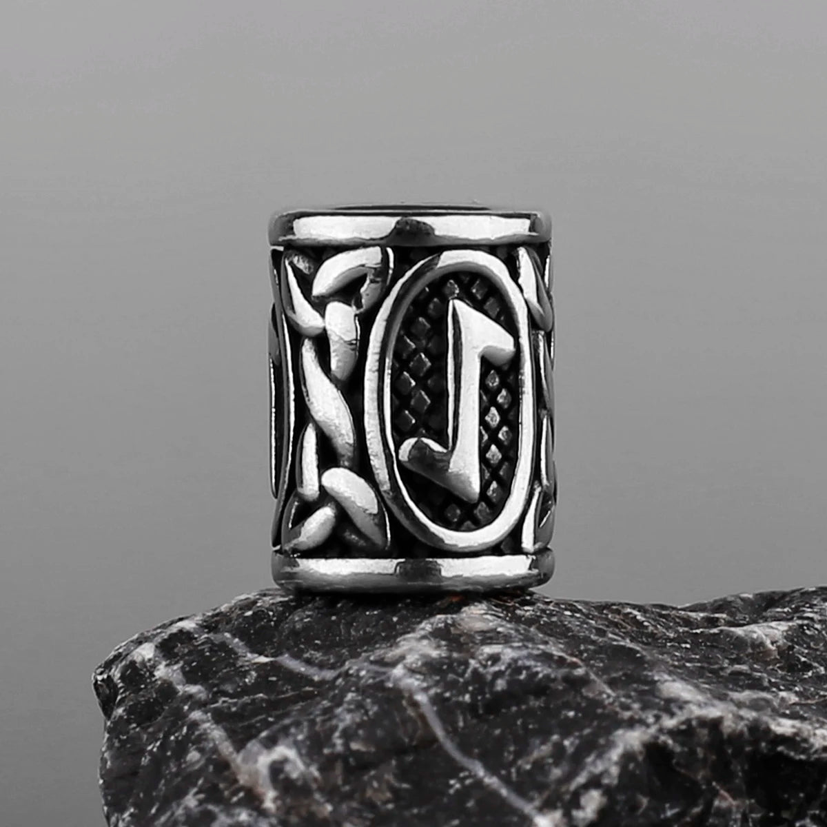 Stainless Steel Runes Beard Rings