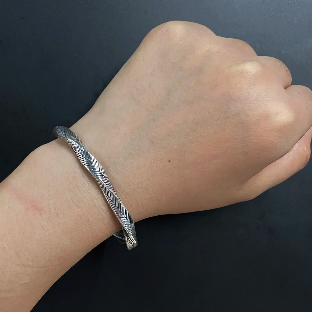 Raven Feather 925 Sterling Silver Arm Ring