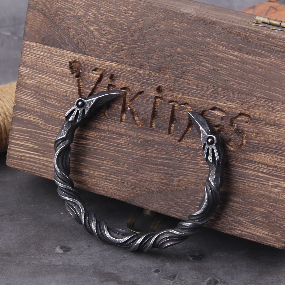 Odin's Ravens Stainless Steel Arm Ring Bracelet