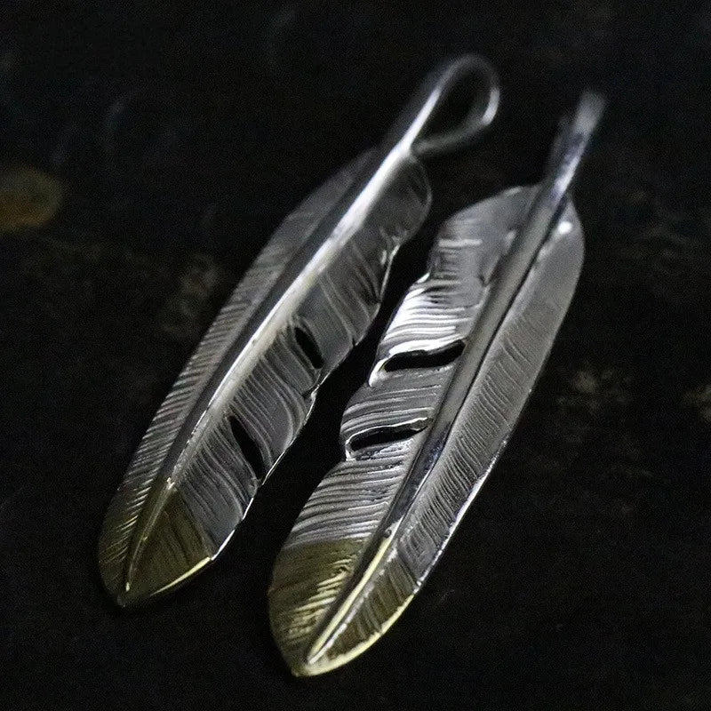 Norse Hawk Feather 925 Sterling Silver Pendant