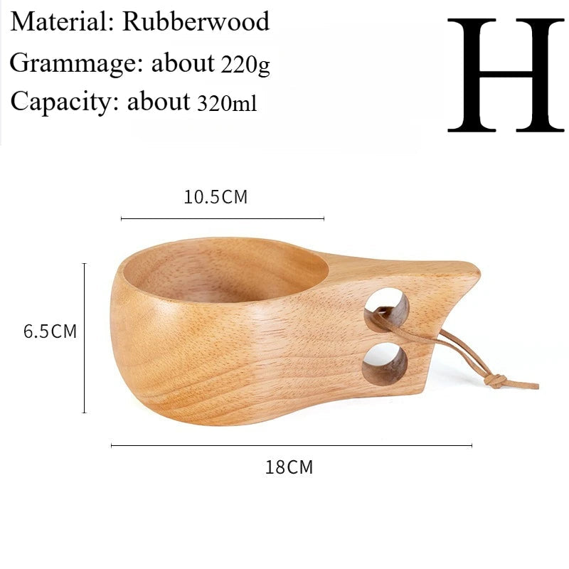 Traditional Norse Wood Carved Mug