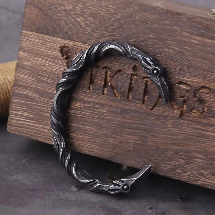 Odin's Ravens Stainless Steel Arm Ring Bracelet