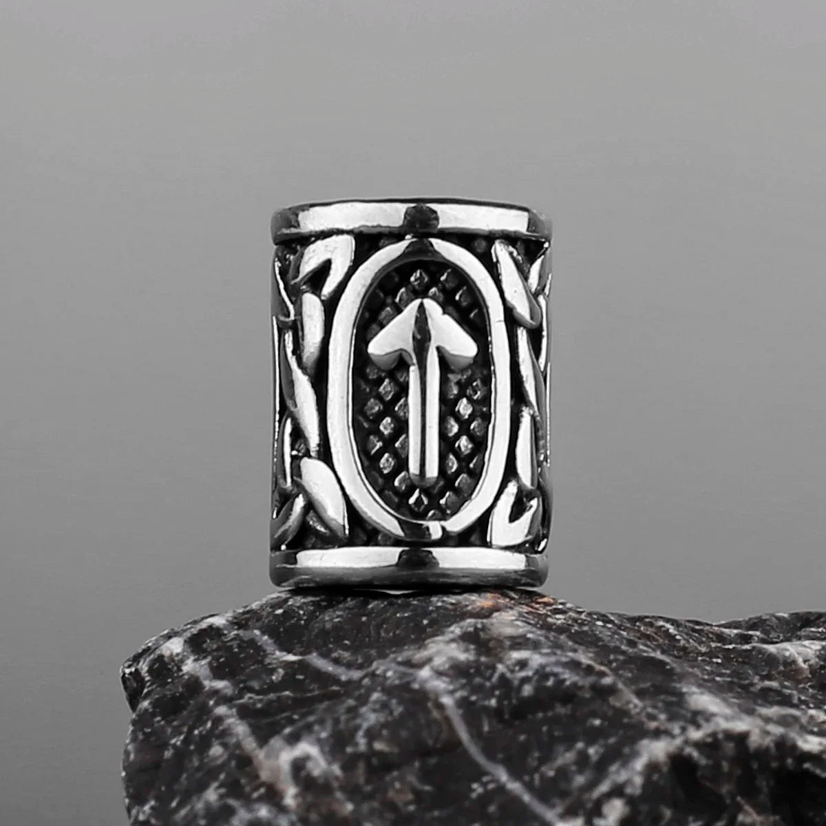 Stainless Steel Runes Beard Rings