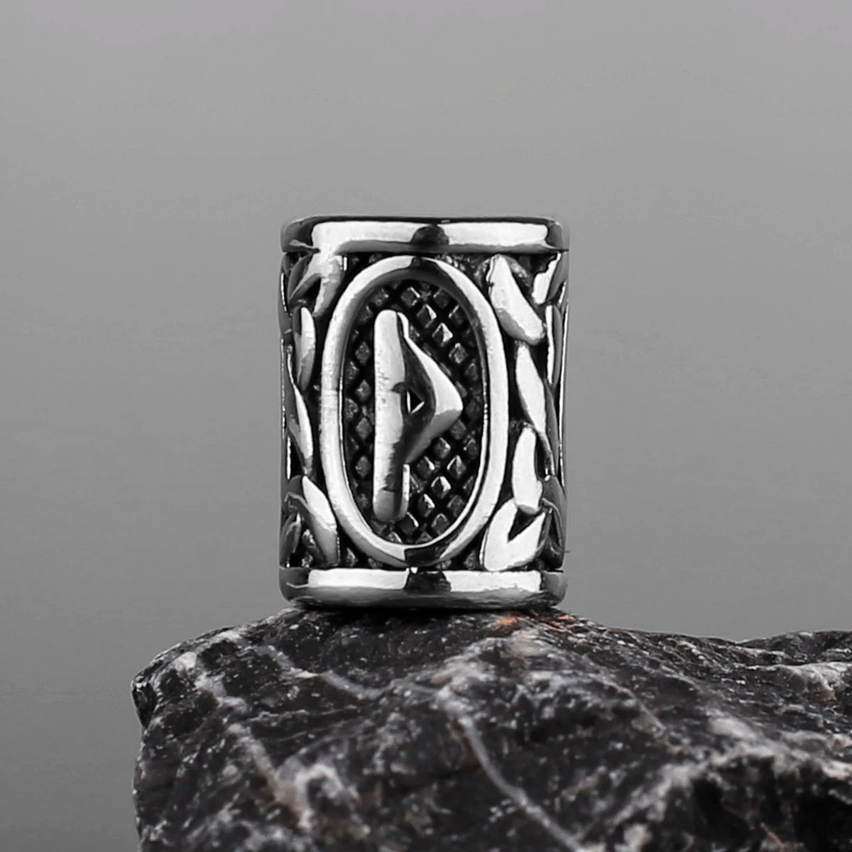 Stainless Steel Runes Beard Rings